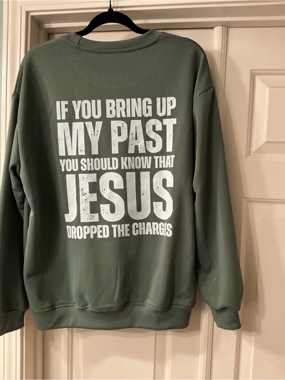 Green Crewneck Sweatshirt with Cross Logo - Picture 5 of 5